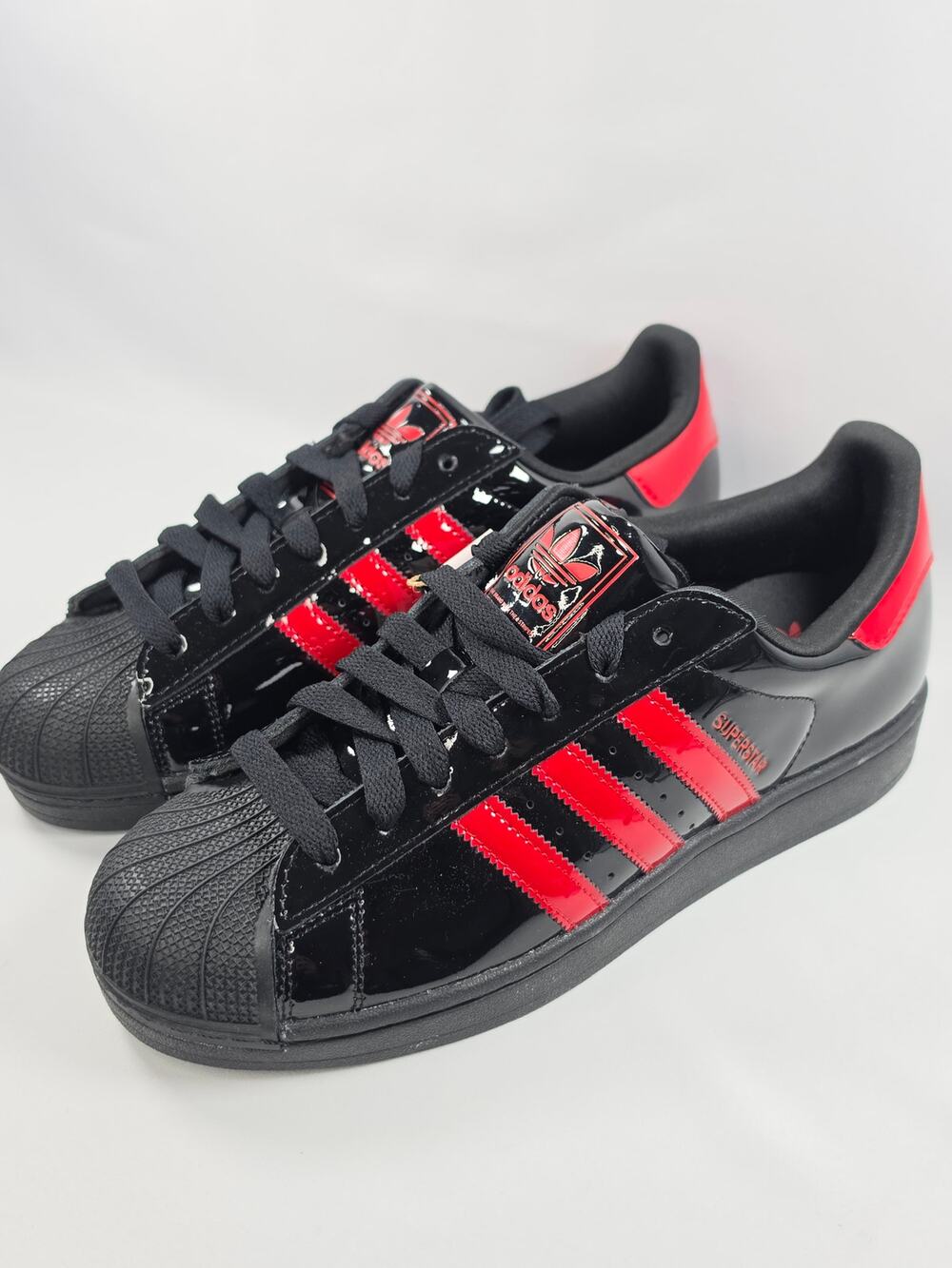 Adidas Superstar II – Men’s 9 – Black/Red Patent Leather – Brand New in Box